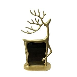 Pottery Barn Merry Reindeer brass gold 4x6 picture photo frame